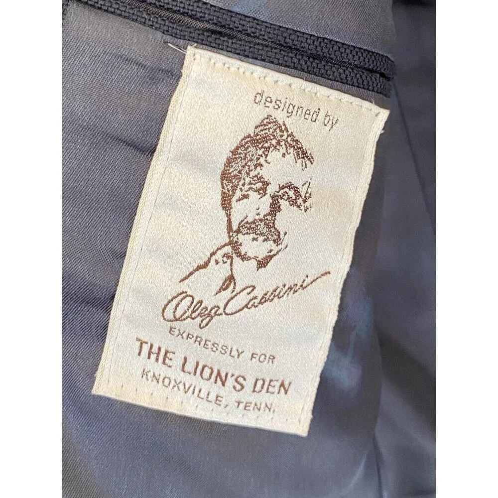 Oleg Cassini Black Blazer Men's Single Breasted 2 Button Vintage USA Union Made - Picture 6 of 11